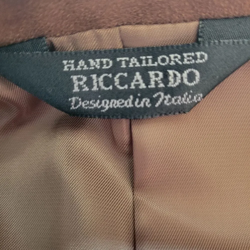 Ricardo Hand Tailored Made Italia Mens button down lined blazer size 44R